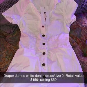 Draper James White Button-Up Mini Dress
